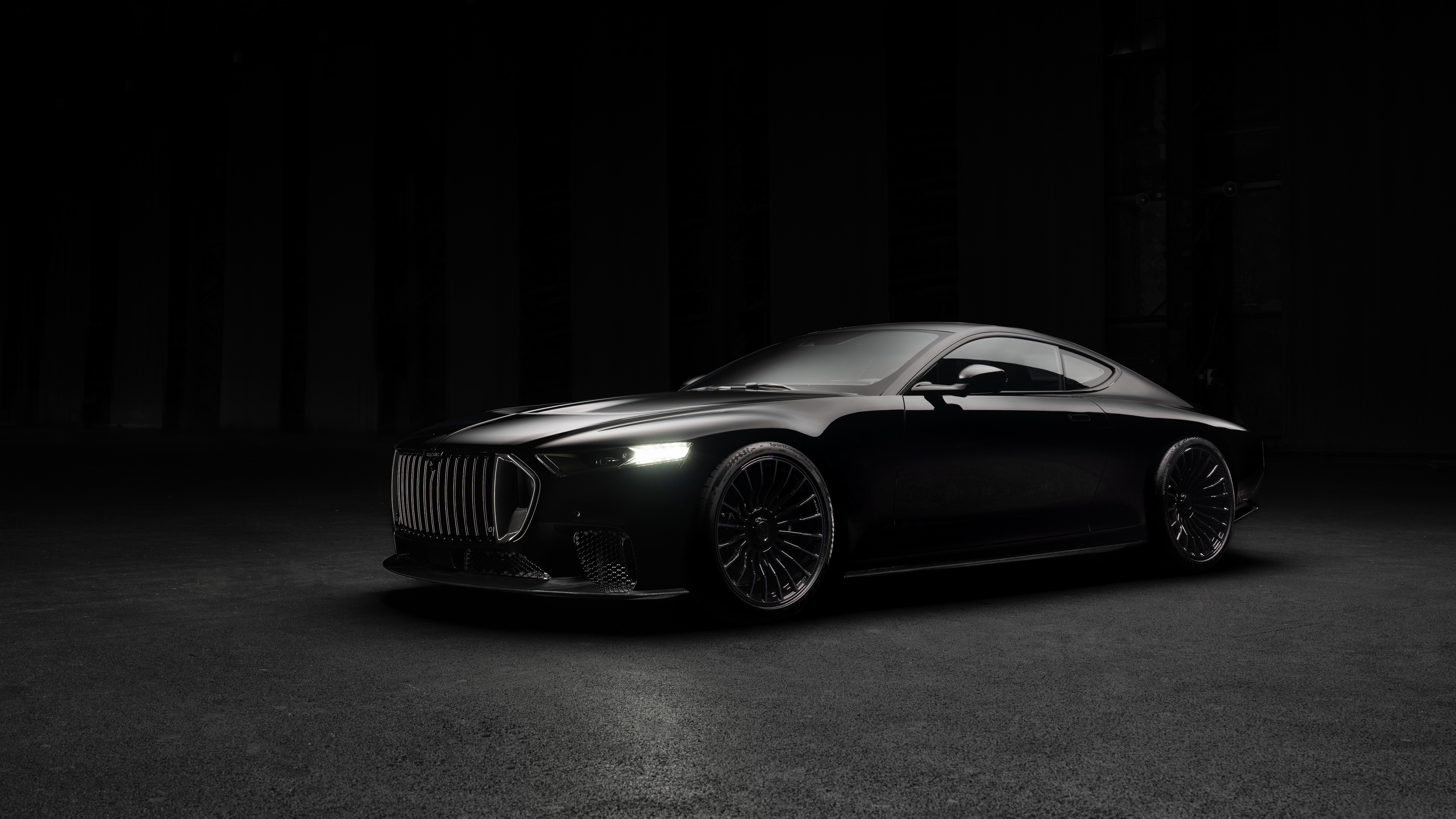 Carbon fiber electric supercar front profile
